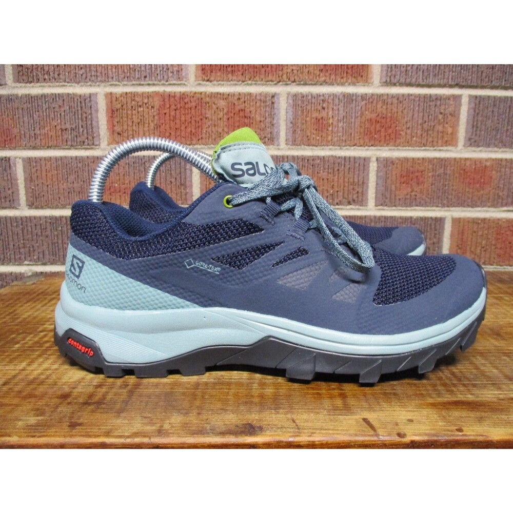 Salomon Mens Outline GTX Blue GoreTex Waterproof Trail Running Shoes Size 7.5